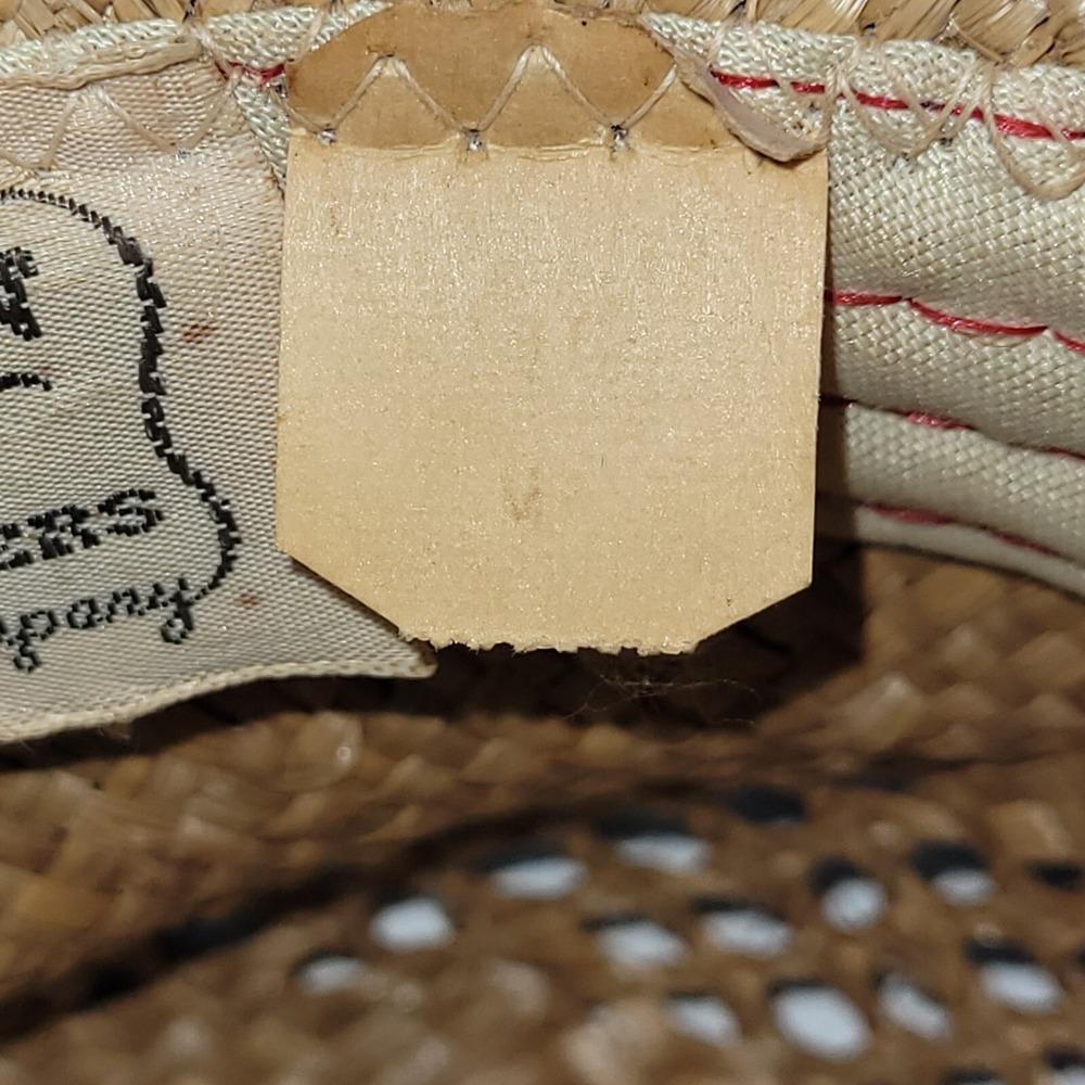 Longhorn‎ Head Huggers Straw Hat Mens M Cowboy Western Feather Rodeo Rancher - Picture 11 of 13